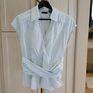 Dress shirt with 2 shades green stripes